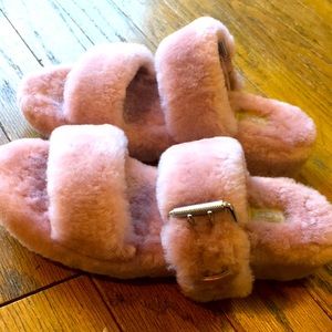Comfy and adorable pink UGG slippers, size 10, never worn
